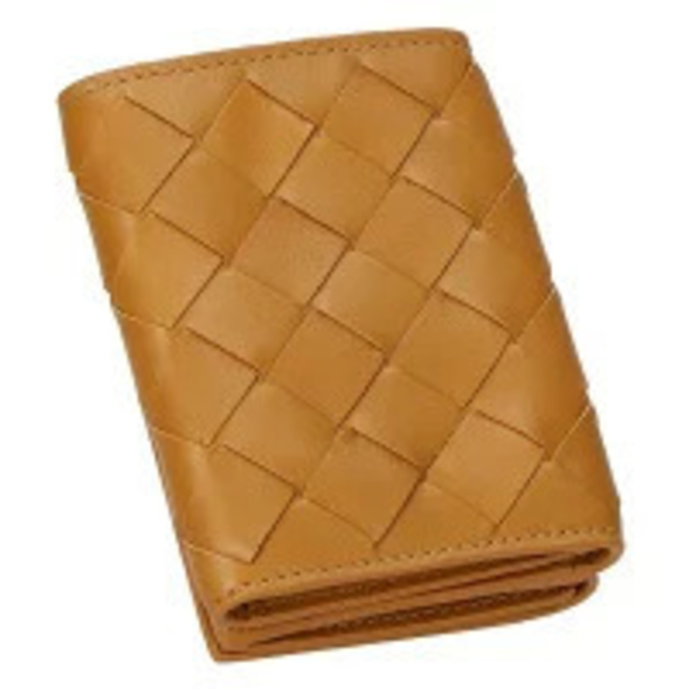 Bottega Veneta Tri fold Wallet Compact Intrecciato Brown